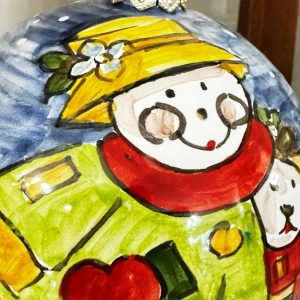 Hand-painted ceramic Christmas bauble from Tuscany