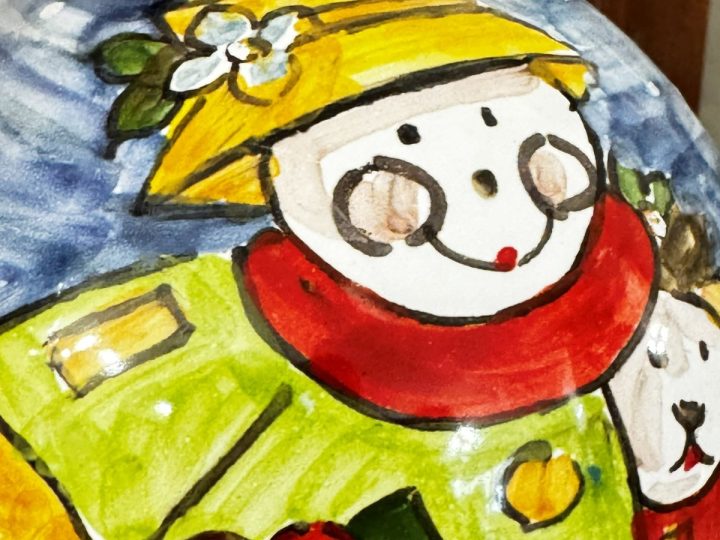 Pallina di Natale in ceramica dipinta a mano