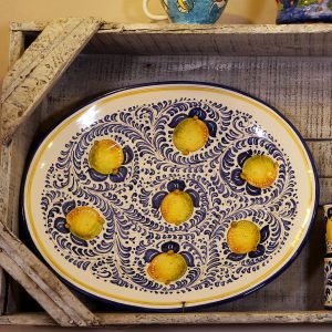 Set Positano: servizio a limoni su fondo blu in credenza (3)